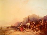 William Shayer, Snr - Unloading The Catch Near Benchurch Isle Of Wight